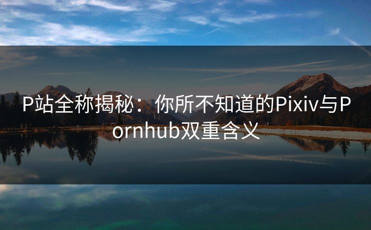 P站全称揭秘：你所不知道的Pixiv与Pornhub双重含义
